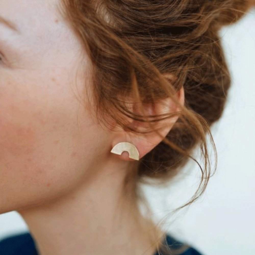 Minimalistic Stud Earrings - Picture 8 of 12